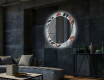 Ronde decoratieve spiegel met led-verlichting voor in de woonkamer - Leaves #2