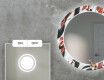 Ronde decoratieve spiegel met led-verlichting voor in de woonkamer - Leaves #4