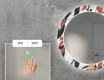 Ronde decoratieve spiegel met led-verlichting voor in de woonkamer - Leaves #5