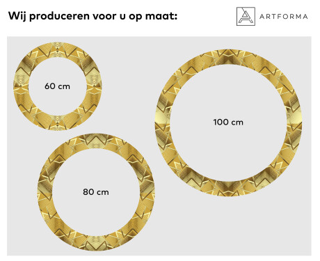 Rond verlichte decoratieve spiegel led voor de gang - Gold Triangles #2