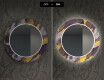 Ronde decoratieve spiegel met led-verlichting voor in de eetkamer - Round Stamp #7