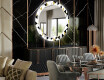 Ronde decoratieve spiegel met led-verlichting voor in de eetkamer - Geometric Patterns #2