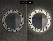 Ronde decoratieve spiegel met led-verlichting voor in de eetkamer - Geometric Patterns #7