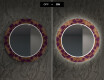 Ronde decoratieve spiegel met led-verlichting voor in de woonkamer - Gold Mandala #7