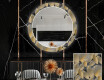 Ronde decoratieve spiegel met led-verlichting voor in de eetkamer - Golden Leaves