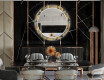 Ronde decoratieve spiegel met led-verlichting voor in de eetkamer - Golden Leaves #12