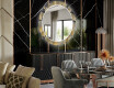 Ronde decoratieve spiegel met led-verlichting voor in de eetkamer - Golden Leaves #2