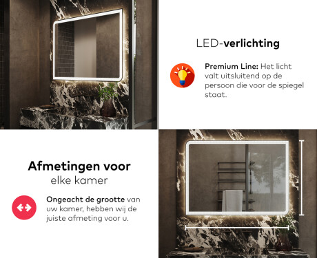 Moderne badkamer spiegel met led-verlichting L146 #5
