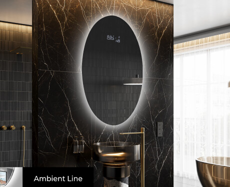 Moderne badkamer spiegel met LED-verlichting L226