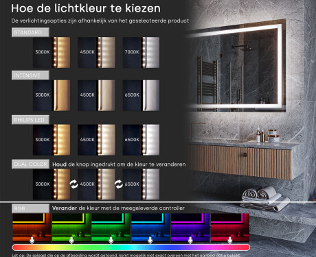 Moderne badkamer spiegel met LED-verlichting L228 #9