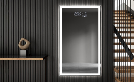 Verticaal moderne badkamer spiegel met LED-verlichting L01