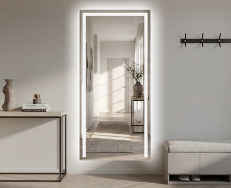 Verticaal moderne badkamer spiegel met LED-verlichting L11