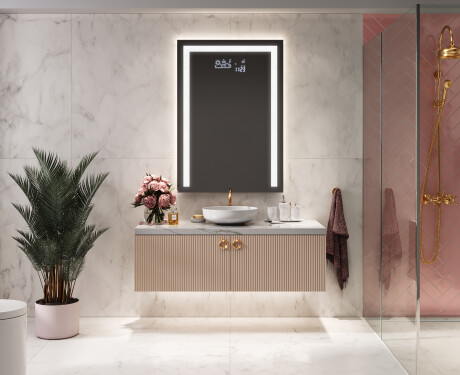 Verticaal moderne badkamer spiegel met LED-verlichting L11 #4