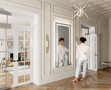 Verticaal moderne badkamer spiegel met LED-verlichting L11 #5