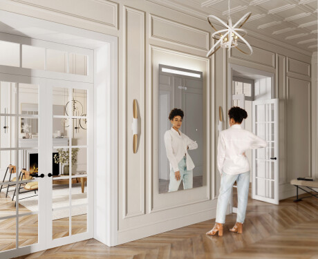 Verticaal moderne badkamer spiegel met LED-verlichting L12 #5