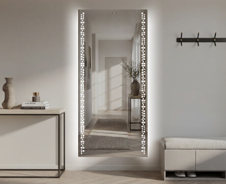 Verticaal moderne badkamer spiegel met LED-verlichting L38