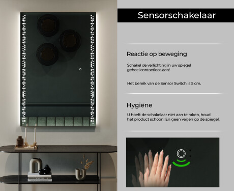 Verticaal moderne badkamer spiegel met LED-verlichting L38 #6