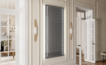 Verticaal moderne badkamer spiegel met LED-verlichting L38