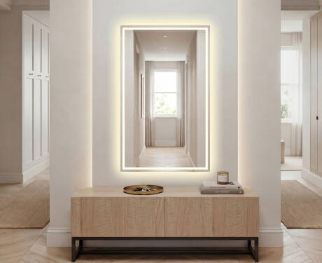 Verticaal moderne badkamer spiegel met LED-verlichting L49