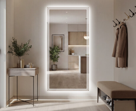 Verticaal moderne badkamer spiegel met LED-verlichting L57