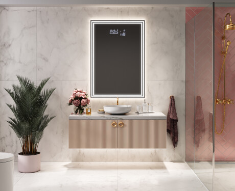 Verticaal moderne badkamer spiegel met LED-verlichting L57 #4