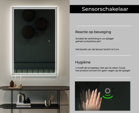 Verticaal moderne badkamer spiegel met LED-verlichting L57 #6