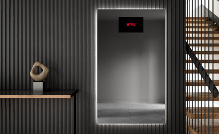 Verticaal moderne badkamer spiegel met LED-verlichting L58