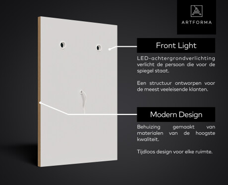 Verticaal moderne badkamer spiegel met LED-verlichting L12 #6
