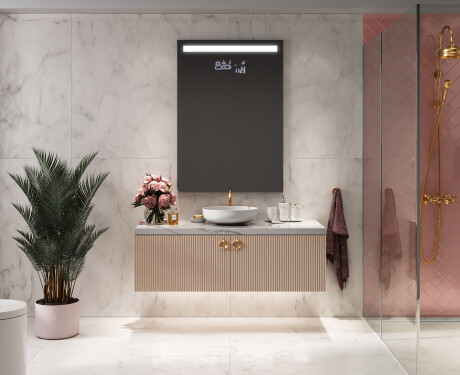 Verticaal moderne badkamer spiegel met LED-verlichting L12 #7