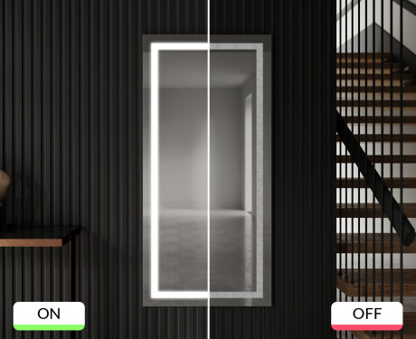 Vertical espelho com iluminação LED L15 para casa de banho #9