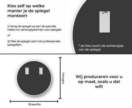 Rond wand decoratie spiegel L175 #13