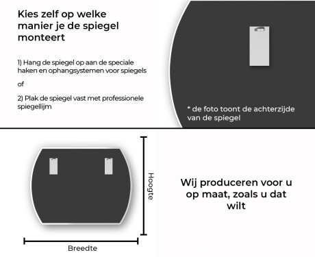 Afgerond wand decoratie spiegel L177 #13