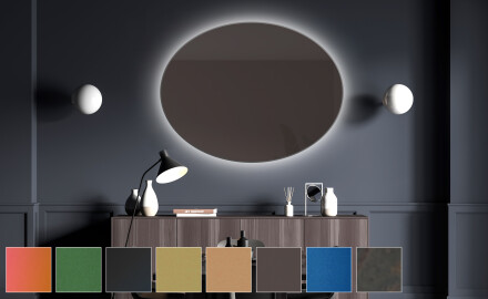 Ovale wand decoratie spiegel L178