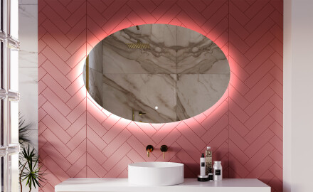 Ovale wand decoratie spiegel L178