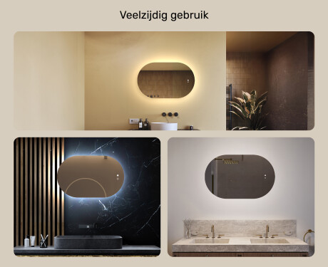Verlicht badkamerspiegel, tweekleurig, touch‑schakelaar, verwarmingsmat #2