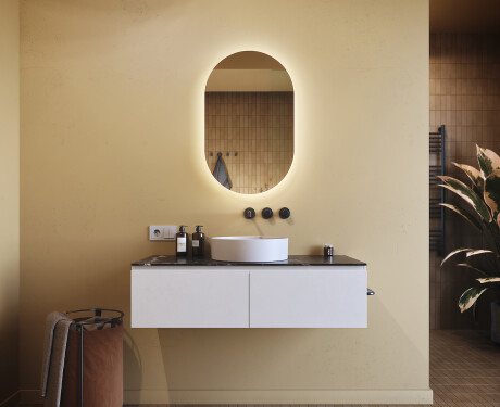 Moderne badkamer spiegel met LED 50x80cm met koel LED-licht 7000K, warm licht 3000K of neutraal licht 4500K #8