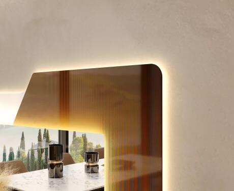 Verticaal moderne spiegel met LED-verlichting - Retro #2