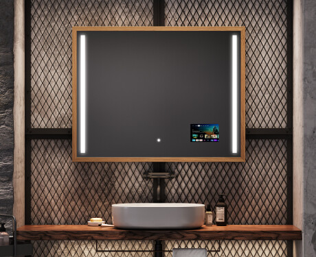 Rechthoekige LED badkamerspiegel met FrameLine lijst L02