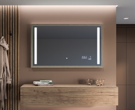 Rechthoekige LED badkamerspiegel met FrameLine lijst L02 #12