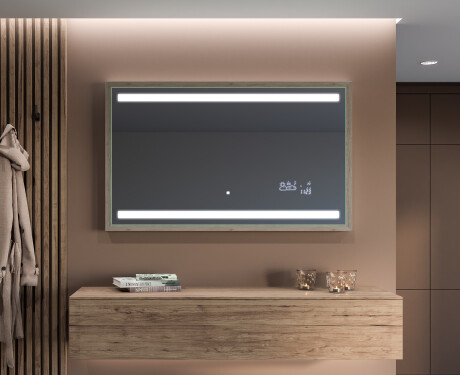Rechthoekige LED badkamerspiegel met FrameLine lijst L09 #12
