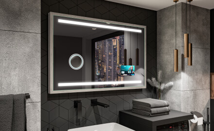 Rechthoekige LED badkamerspiegel met FrameLine lijst L09