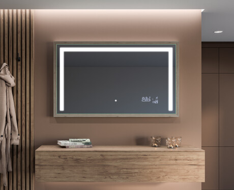 Rechthoekige LED badkamerspiegel met FrameLine lijst L11 #12