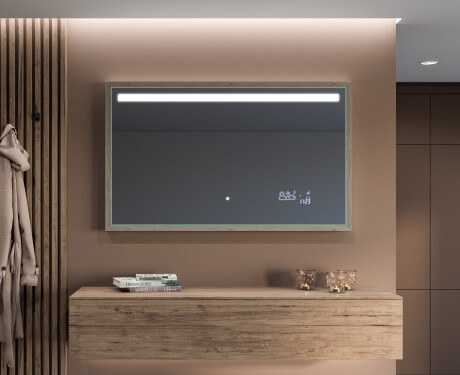 Rechthoekige LED badkamerspiegel met FrameLine lijst L124 #12