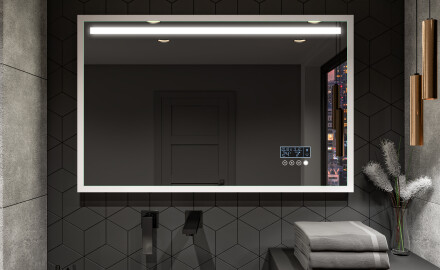 Rechthoekige LED badkamerspiegel met FrameLine lijst L124