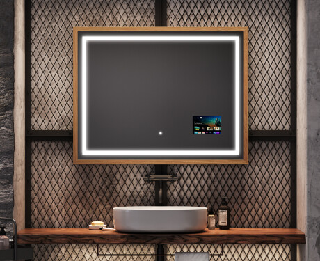 Rechthoekige LED badkamerspiegel met FrameLine lijst L15