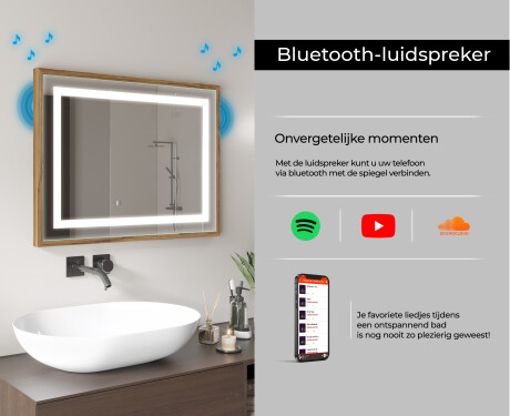 Rechthoekige LED badkamerspiegel met FrameLine lijst L15 #11