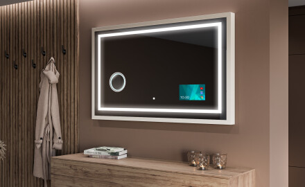 Rechthoekige LED badkamerspiegel met FrameLine lijst L15