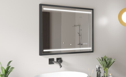 Rechthoekige LED badkamerspiegel met FrameLine lijst L23