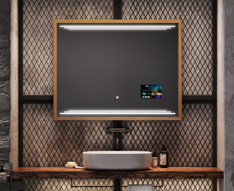 Rechthoekige LED badkamerspiegel met FrameLine lijst L75