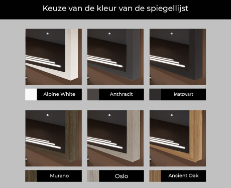 Rechthoekige LED badkamerspiegel met FrameLine lijst L75 #2